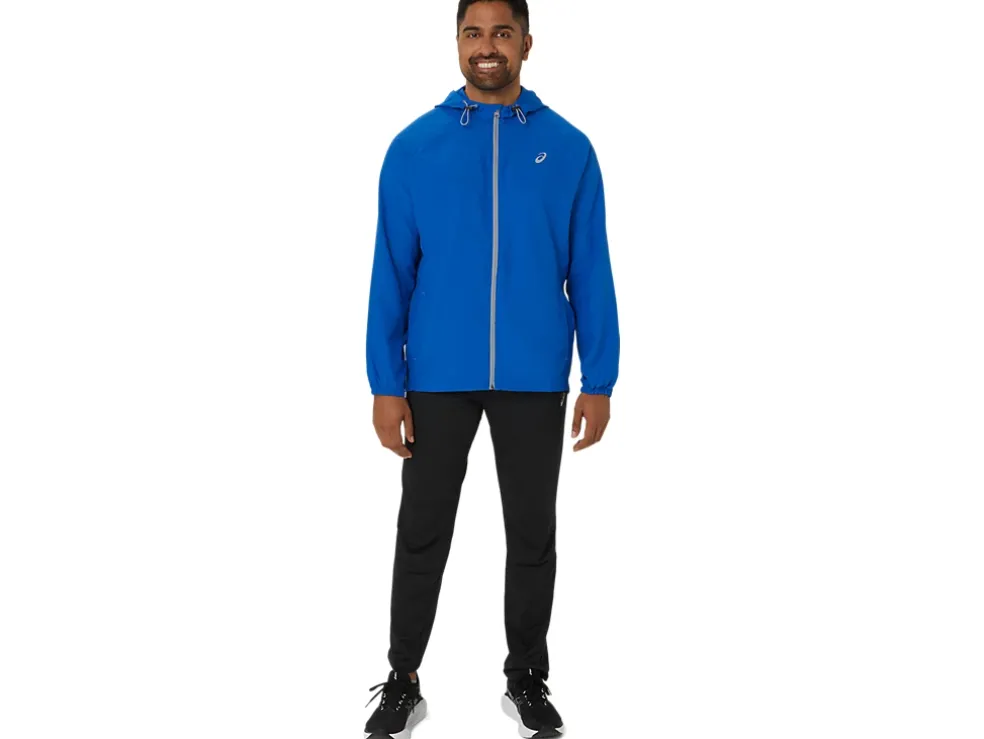 Shop ASICS MEN PR LYTE PACKABLE JACKET Tuna Blue/Sheet Rock