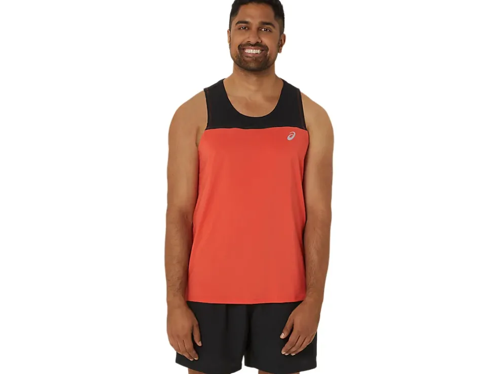 Fashion ASICS MEN PR LYTE SINGLET Red Snapper/Performance Black