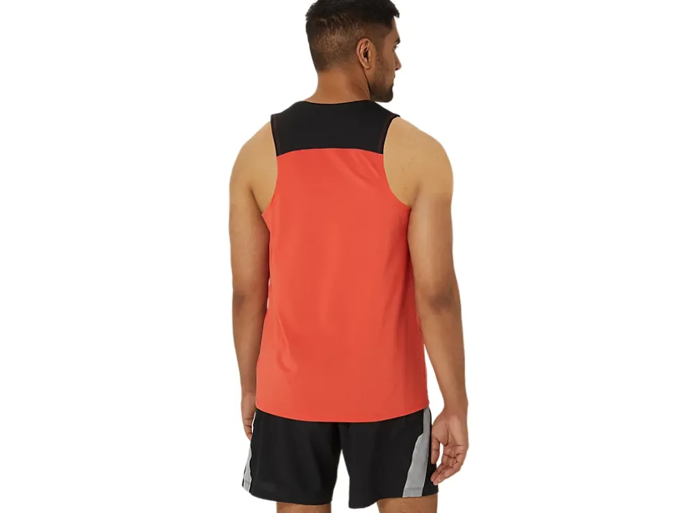 Fashion ASICS MEN PR LYTE SINGLET Red Snapper/Performance Black