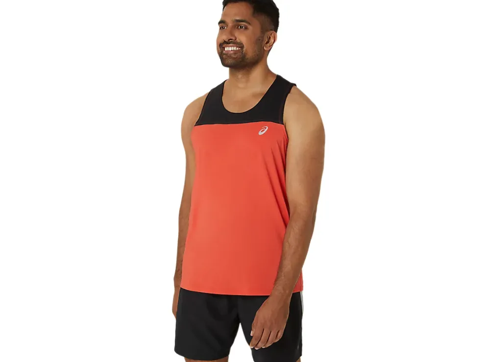 Fashion ASICS MEN PR LYTE SINGLET Red Snapper/Performance Black