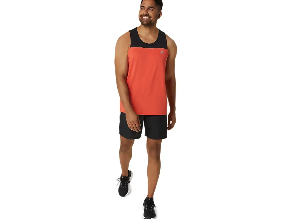 Fashion ASICS MEN PR LYTE SINGLET Red Snapper/Performance Black