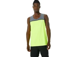 Cheap ASICS MEN PR LYTE SINGLET Safety Yellow/Metropolis