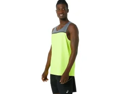 Cheap ASICS MEN PR LYTE SINGLET Safety Yellow/Metropolis