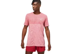 New ASICS MEN RACE SEAMLESS SHORT SLEEVE Burgundy