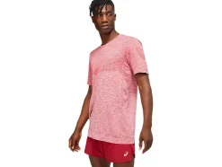 New ASICS MEN RACE SEAMLESS SHORT SLEEVE Burgundy