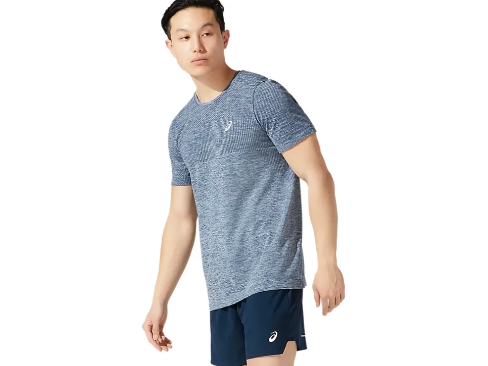 Online ASICS MEN RACE SEAMLESS SHORT SLEEVE French Blue