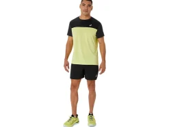 Shop ASICS MEN RACE SHORT SLEEVE TOP Performance Black/Glow Yellow