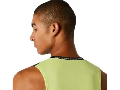 New ASICS MEN RACE SINGLET Performance Black/Glow Yellow