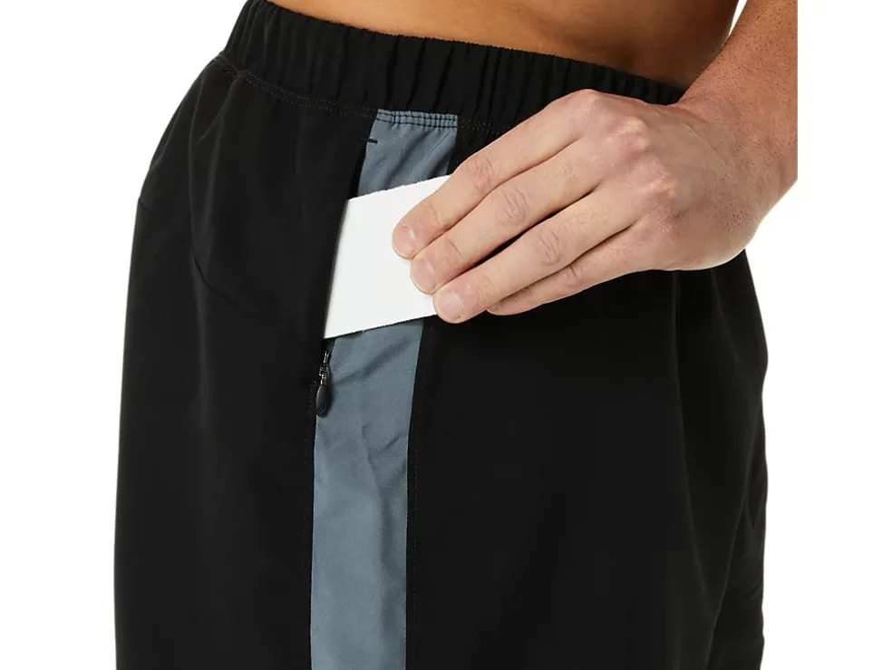 New ASICS MEN READY SET 5IN SHORT Performance Black
