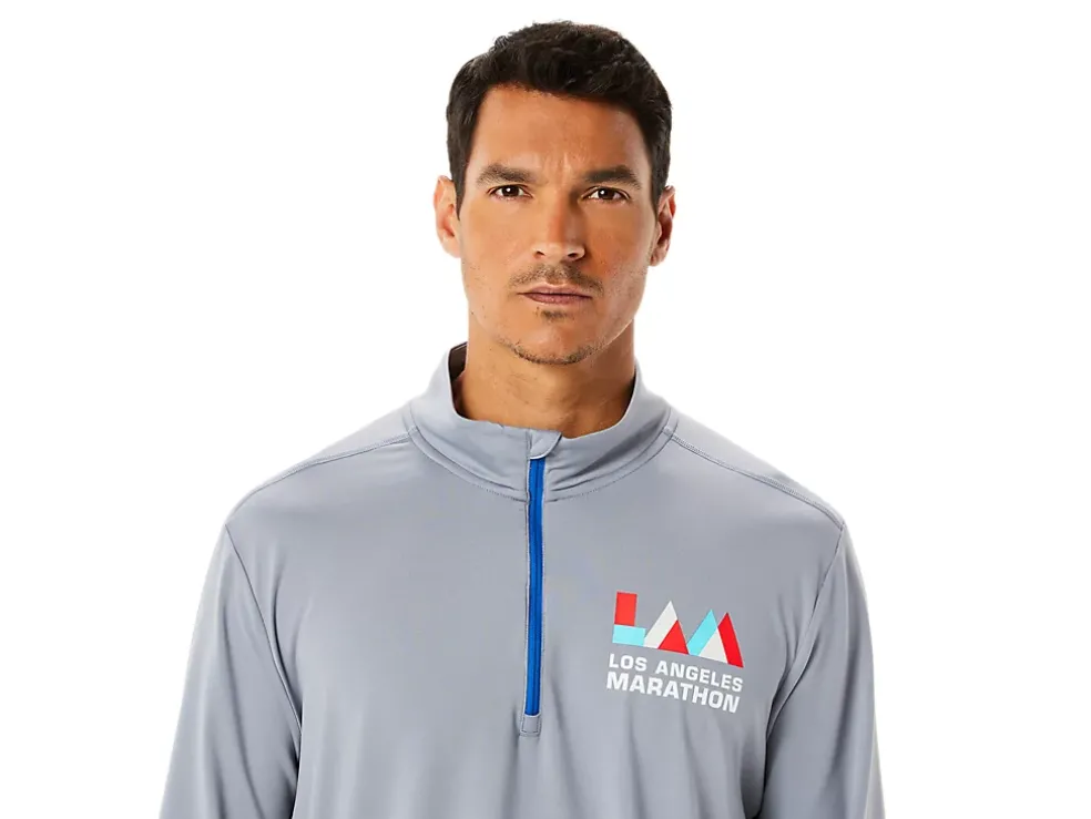 Online ASICS MEN READY-SET HALF ZIP LAM Sheet Rock/Lake Drive