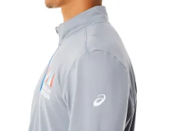 Online ASICS MEN READY-SET HALF ZIP LAM Sheet Rock/Lake Drive