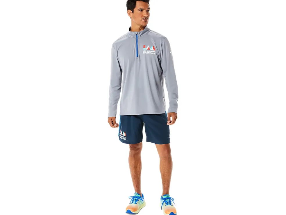 Online ASICS MEN READY-SET HALF ZIP LAM Sheet Rock/Lake Drive