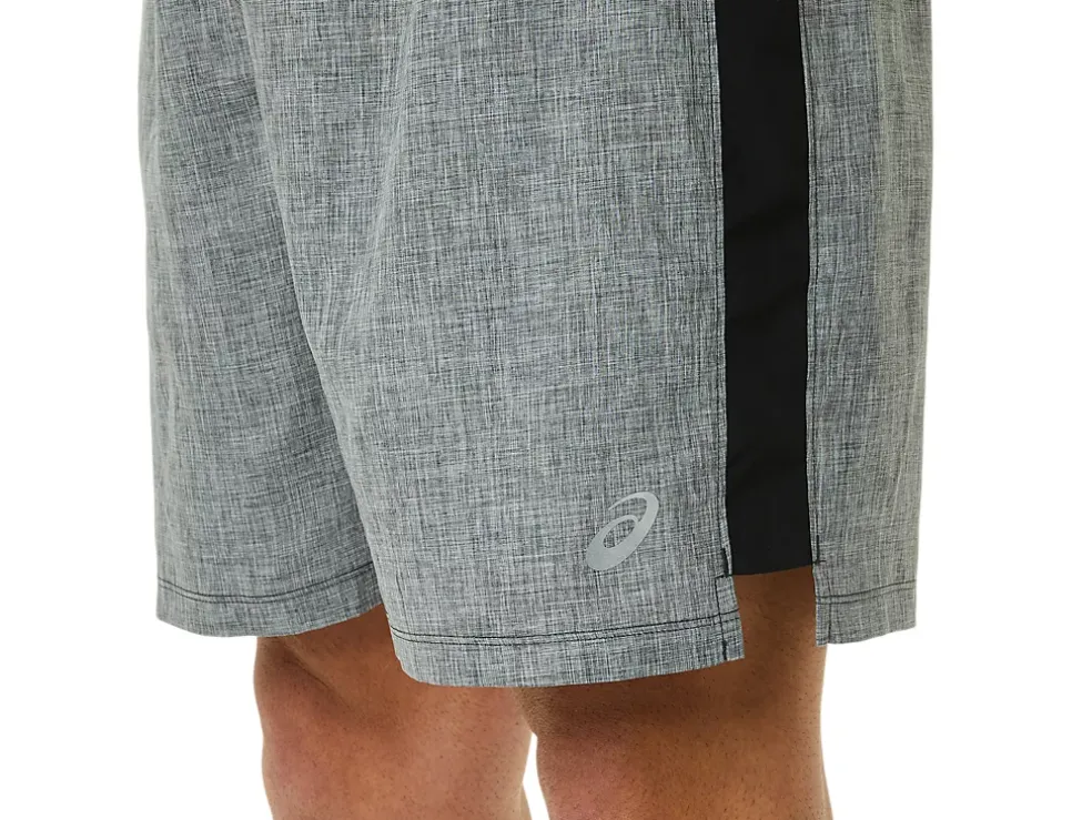 Clearance ASICS MEN READY-SET 7IN SHORT Dark Grey Heather/Performance Black