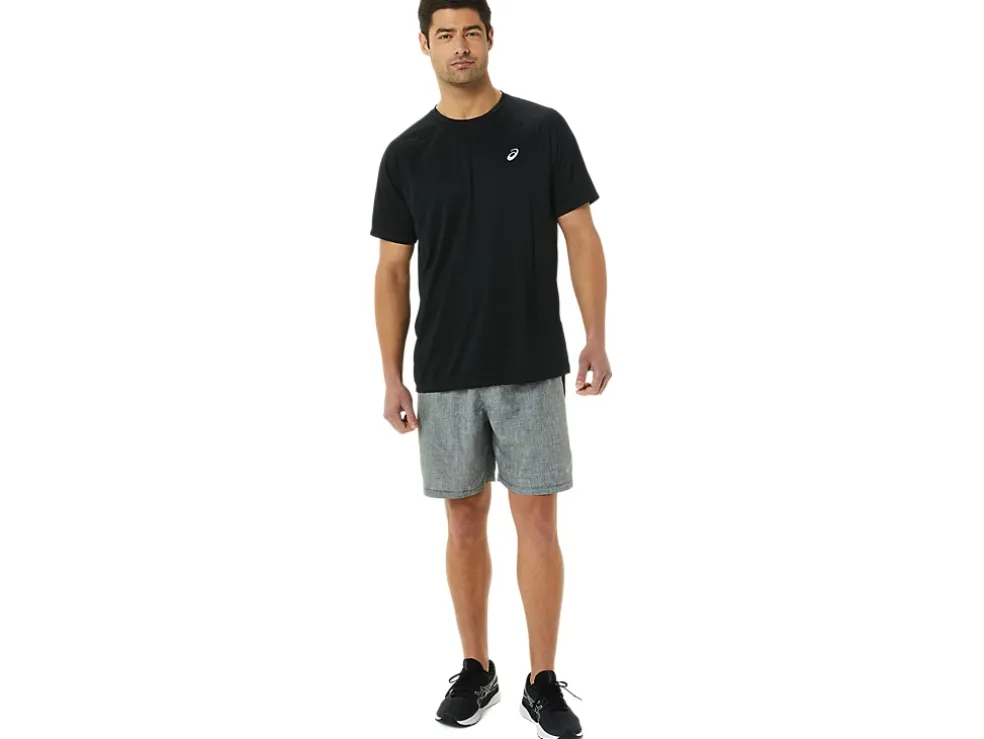 Clearance ASICS MEN READY-SET 7IN SHORT Dark Grey Heather/Performance Black