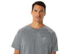 Discount ASICS MEN READY-SET LYTE SHORT SLEEVE Dark Grey Heather