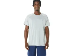 New ASICS MEN READY-SET LYTE SHORT SLEEVE Light Grey Heather