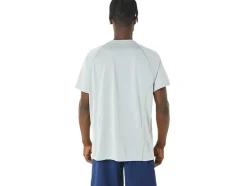 New ASICS MEN READY-SET LYTE SHORT SLEEVE Light Grey Heather