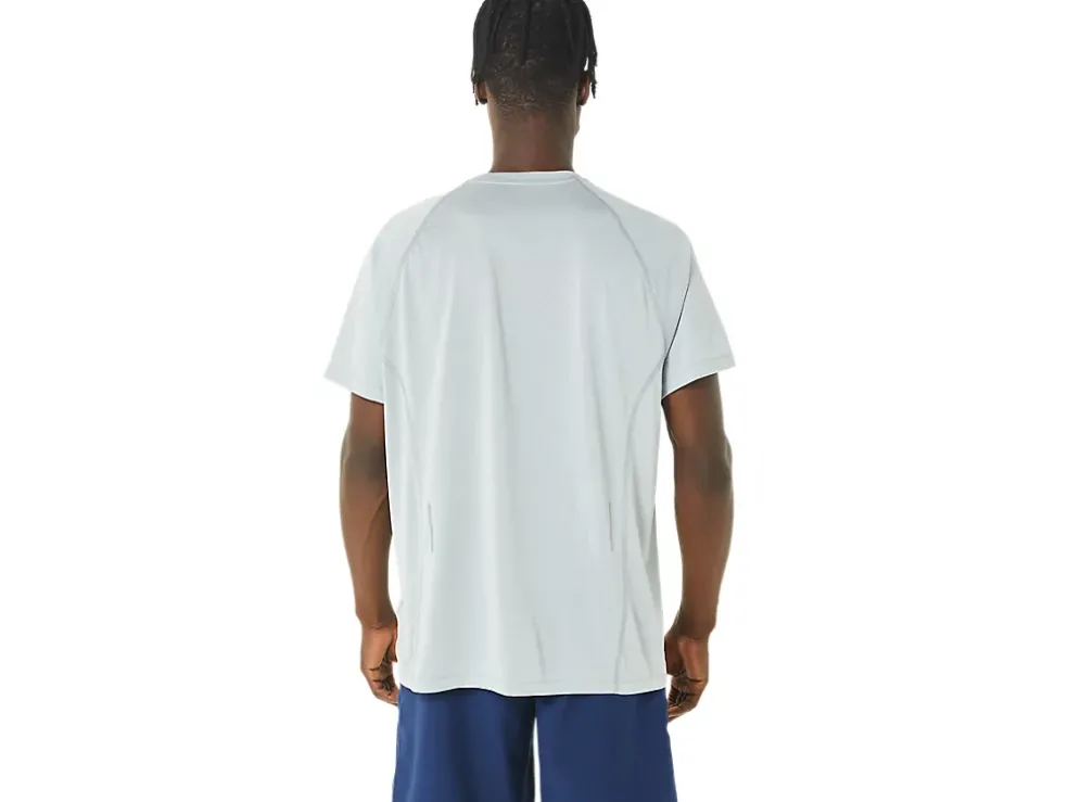 New ASICS MEN READY-SET LYTE SHORT SLEEVE Light Grey Heather