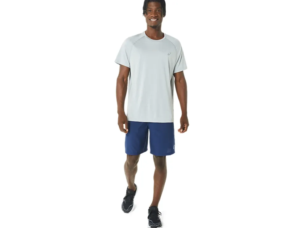 New ASICS MEN READY-SET LYTE SHORT SLEEVE Light Grey Heather