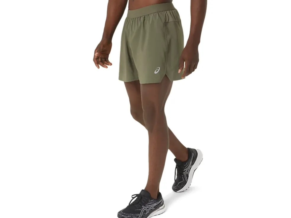 Cheap ASICS MEN ROAD 5IN SHORT Mantle Green