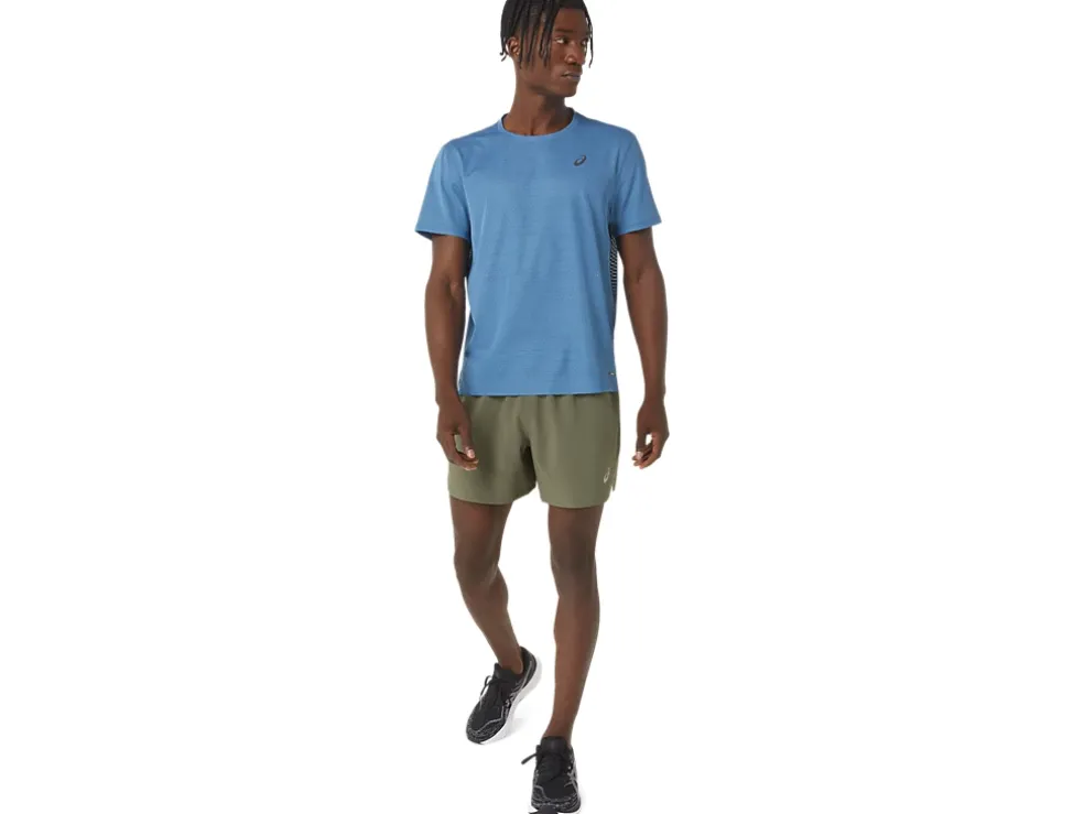 Cheap ASICS MEN ROAD 5IN SHORT Mantle Green