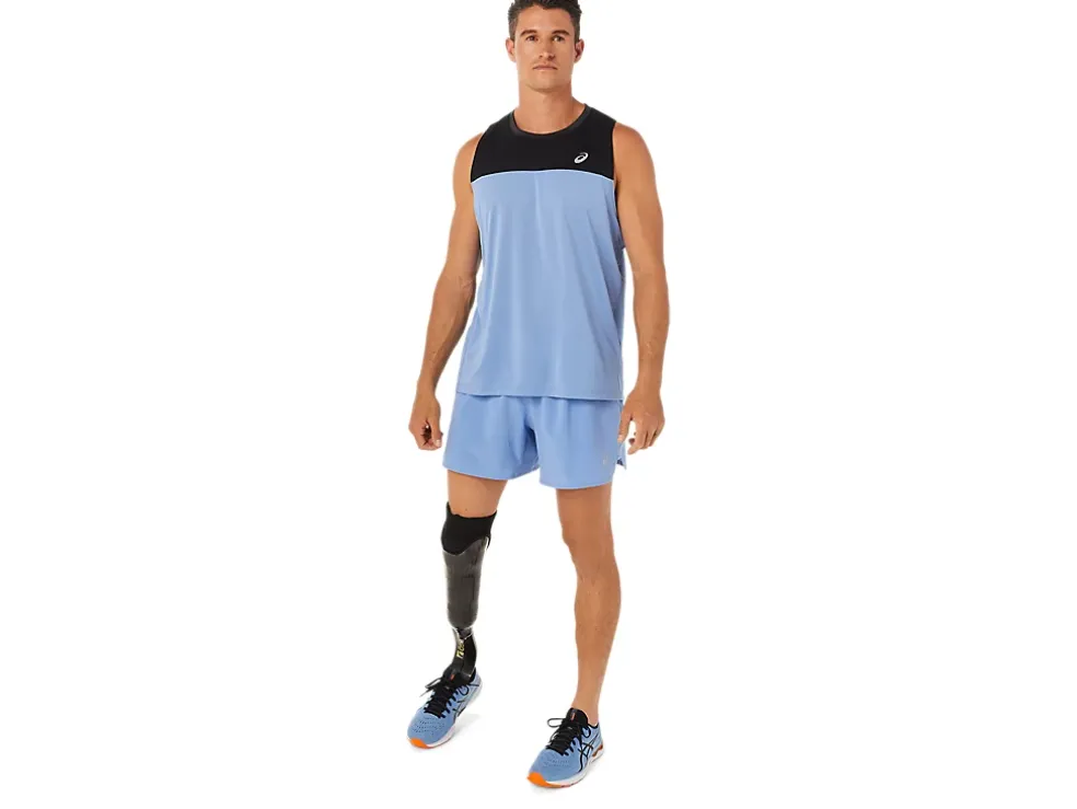 Online ASICS MEN ROAD 5IN SHORT Blue Harmony