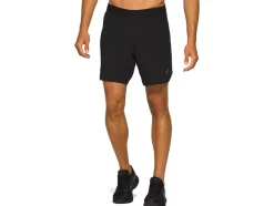 New ASICS MEN ROAD 2-N-1 7IN SHORT Performance Black