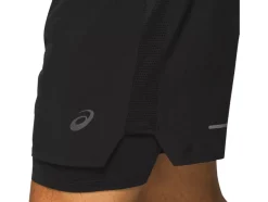 New ASICS MEN ROAD 2-N-1 7IN SHORT Performance Black