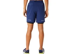 Cheap ASICS MEN ROAD 2-N-1 7IN SHORT Deep Ocean/Performance Black