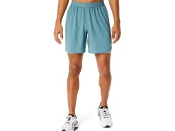 Hot ASICS MEN ROAD 2-N-1 7IN SHORT Foggy Teal/Ocean Haze