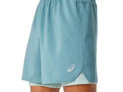 Hot ASICS MEN ROAD 2-N-1 7IN SHORT Foggy Teal/Ocean Haze