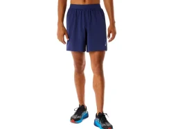 New ASICS MEN ROAD 2-N-1 7IN SHORT Indigo Blue/Indigo Blue