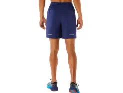 New ASICS MEN ROAD 2-N-1 7IN SHORT Indigo Blue/Indigo Blue