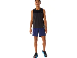 New ASICS MEN ROAD 2-N-1 7IN SHORT Indigo Blue/Indigo Blue