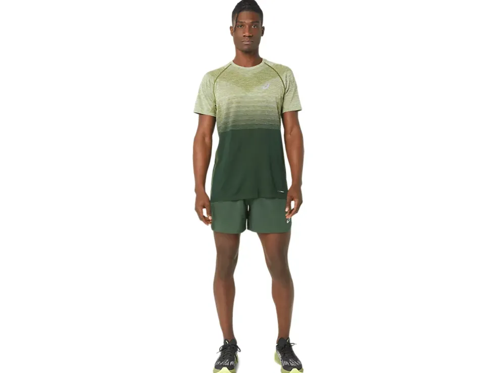 Cheap ASICS MEN ROAD 2-N-1 5IN SHORT Rain Forest/Dried Leaf Green