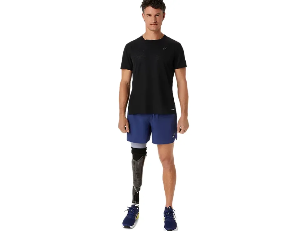 Cheap ASICS MEN ROAD 2-N-1 5IN SHORT Deep Ocean/Performance Black