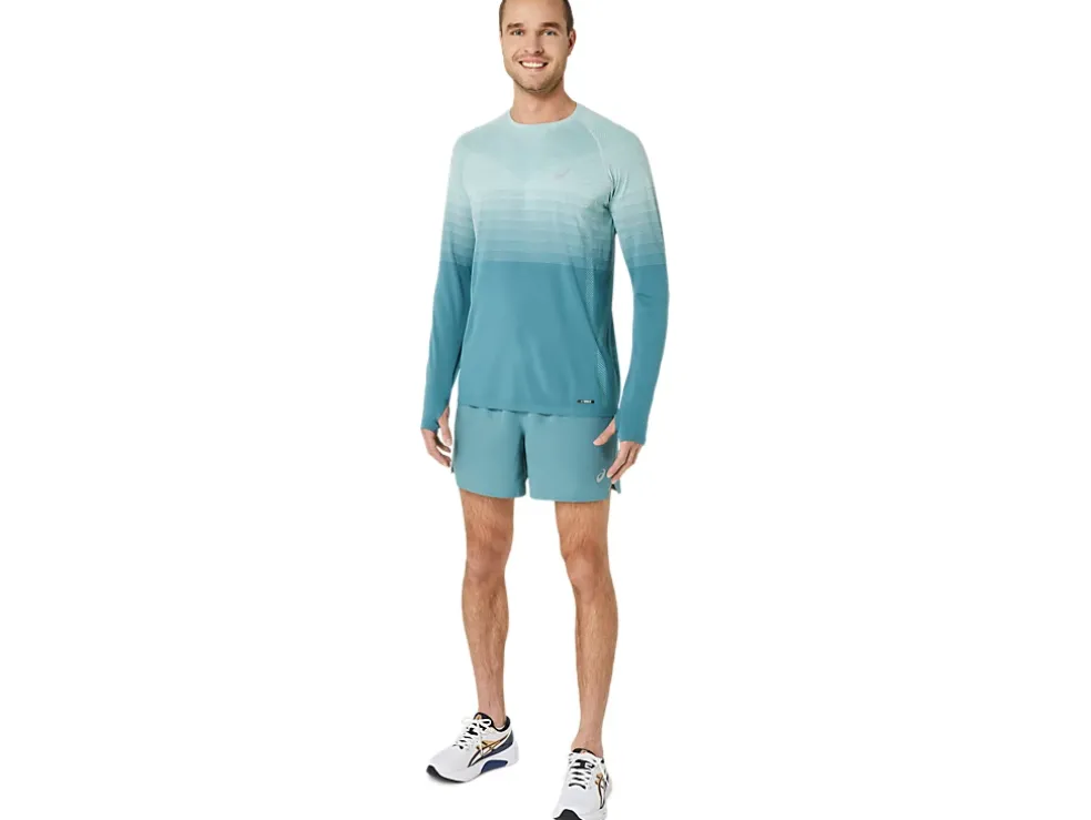 Clearance ASICS MEN SEAMLESS LONG SLEEVE TOP Ocean Haze/Foggy Teal