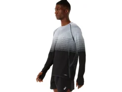 Outlet ASICS MEN SEAMLESS LONG SLEEVE TOP Performance Black/Carrier Grey