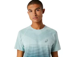 Hot ASICS MEN SEAMLESS SHORT SLEEVE TOP Ocean Haze/Foggy Teal