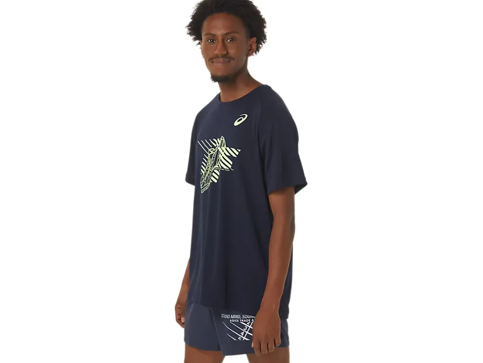 Outlet ASICS MEN SHOES GRAPHIC SHORT SLEEVE TOP Midnight