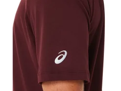 Store ASICS MEN SHORT SLEEVE HTHR TECH TOP Deep Mars Heather