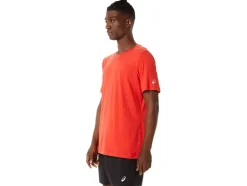 Discount ASICS MEN SHORT SLEEVE HTHR TECH TOP Fiery Red Heather