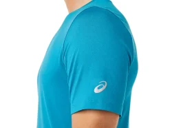 Shop ASICS MEN SHORT SLEEVE HTHR TECH TOP Teal Blue
