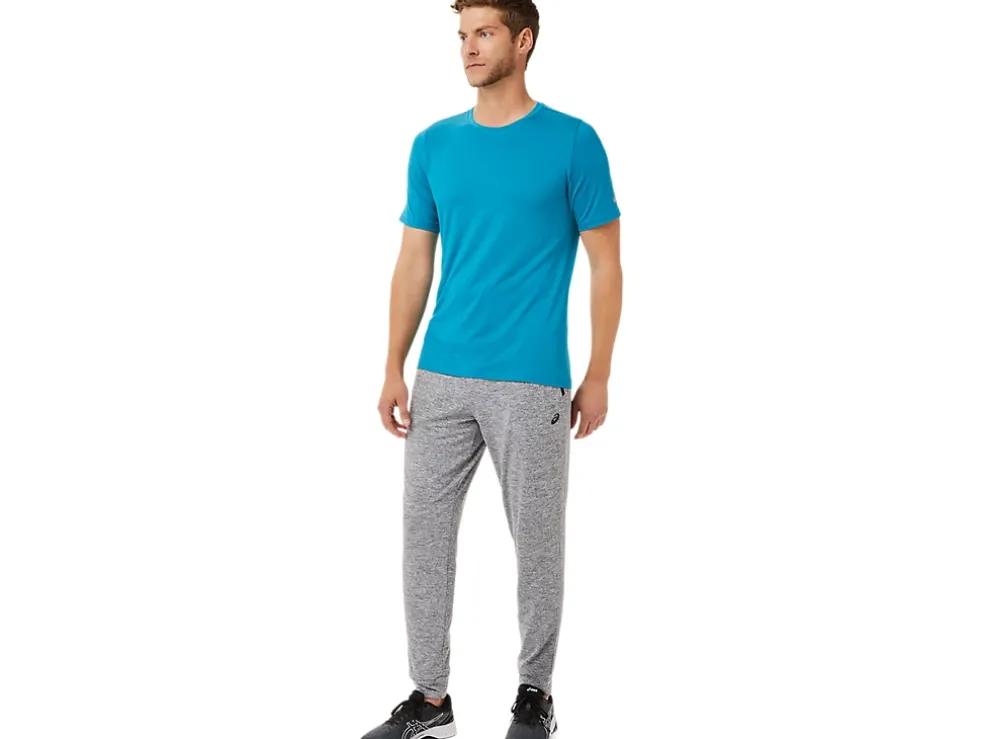 Shop ASICS MEN SHORT SLEEVE HTHR TECH TOP Teal Blue
