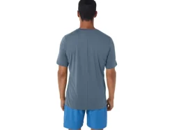 Hot ASICS MEN SHORT SLEEVE HTHR TECH TOP Steel Blue Heather