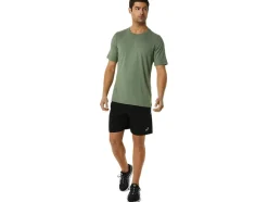 Discount ASICS MEN SHORT SLEEVE HTHR TECH TOP Lichen Green Heather