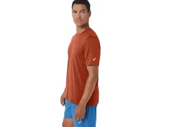 Discount ASICS MEN SHORT SLEEVE HTHR TECH TOP Spice Latte Heather