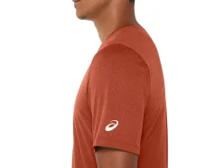 Discount ASICS MEN SHORT SLEEVE HTHR TECH TOP Spice Latte Heather
