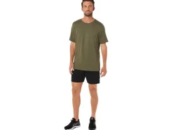Cheap ASICS MEN SHORT SLEEVE HTHR TECH TOP Olive Canvas Heather