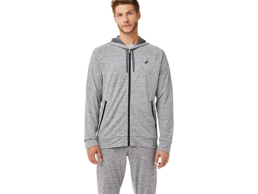 Outlet ASICS MEN TECH FULL ZIP HOODIE Carrier Grey Heather